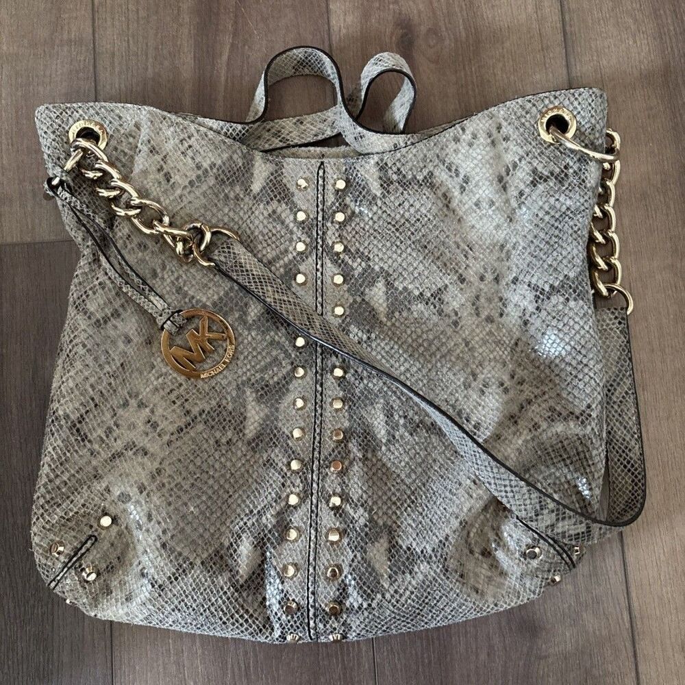Michael Kors uptown ashton python slouch hobo